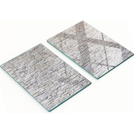 Taglieri decorativi in vetro temperato effetto muro di pietra 2x40x52 cm (1/5)