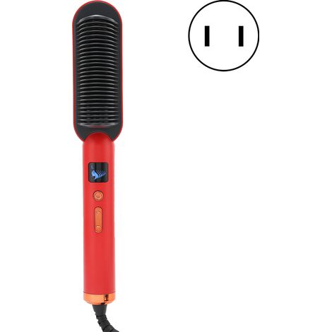 Brosse lissante ionique anti‑brûlure pour cheveux, fer à friser professionnel usage salon/domicile, peigne chauffant à ions négatifs, 110V prise US.