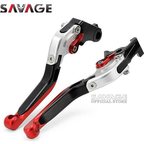 Leviers de frein et d'embrayage pour Honda NC750X, NC700X, CBR650R, CB650F, CB 600 et NC 750 : accessoires moto réglables, pliables et extensibles – Rouge et argent (1/5)
