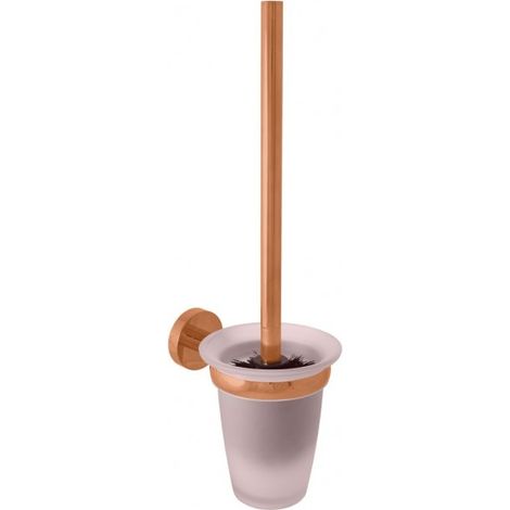 Brosse de toilettes mural COLORADO en verre et laiton rose gold brossé 40cm (1/2)