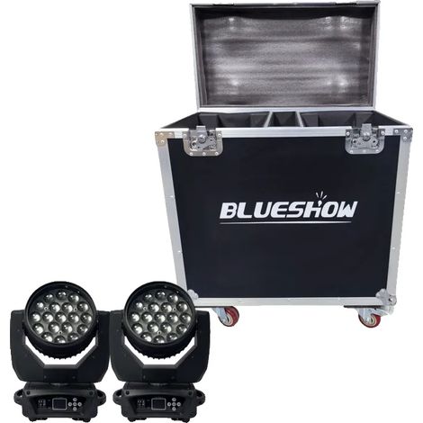Flight Case pour LED Zoom Wash, Panneau de contreplaqué robuste, 49,8 x 39,6 x 14,5 cm, S'adapte à 2 lyres LED Zoom Wash, Source d'alimentation DC, Certifié CE (1/5)