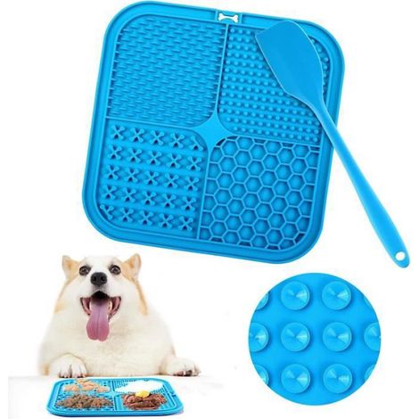 Tapis de Lèche Chien, 20x20cm Tapis Lécher pour Chien sans BPA Tapis de Lechage pour Chat pour Bain, Entraînement, nosku (1/5)
