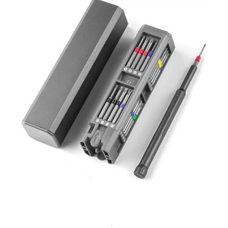 (30 pièces)Ensemble de tournevis électriques portables rechargeables multifonctionnels avec affichage de puissance et éclairage LED avant (1/5)
