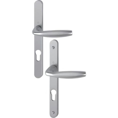 Ensemble de béquille plaque étroite New York - HOPPE AG - Aspect inox - Pour porte 68 à 77 mmCarré de 7 mm - EA 70 mm (1/2)