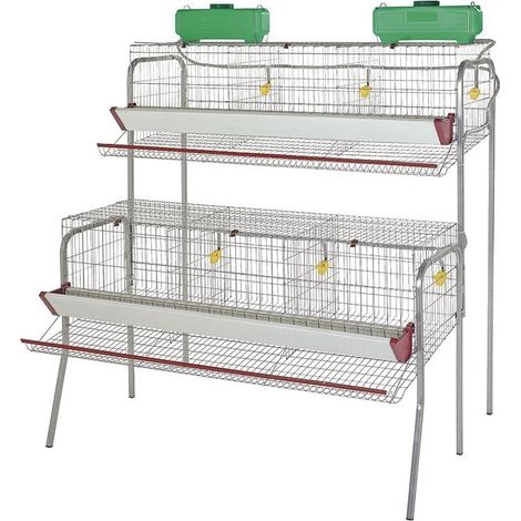 Bateria para Gallinas Ponedoras 6 Compartimentos para 30 Gallinas, Jaulas para Ponedoras, 155x110x150 cm (1/2)