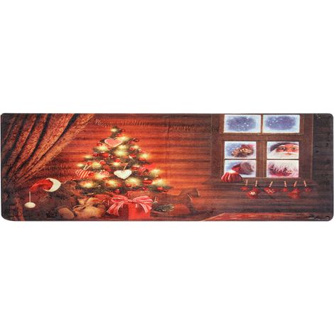 Jeffergarden Tapis de sol antidérapant en forme d'arbre de nol, décoration pour la maison, entrée, salle de bain, cuisine (1/5)