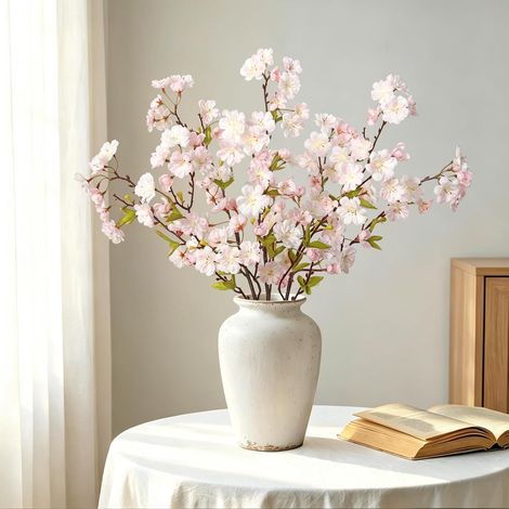 Lot de 3 Branches de Fleurs de Cerisier artificielles, 90 cm - Fleurs artificielles, Branches artificielles, Fleurs en Soie pour la Maison, la Table, Les Mariages et Le Bureau (Rose pâle) (1/5)