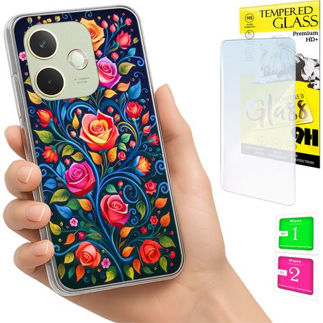 Funda para Oppo A5 Pro Photo Case Back Graphics Flowers + cristal 9H (1/5)