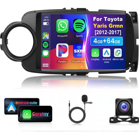 4G/64G 9" Autoradio Bluetooth pour 2012-2017,Android 15,Carplay Android Auto,DSP,EQ,WiFi GPS,Mirrorlink,RDS/FM Radio 2 Din Con caméra de recul AHD (1/5)
