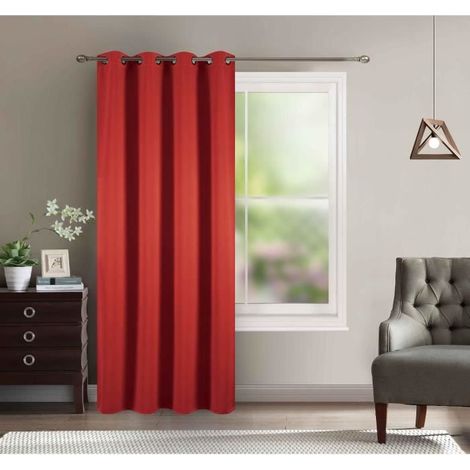 Rideau occultant thermique - Piment - 140 x 260 cm - Doublure polaire - 8 œillets - Design contemporain