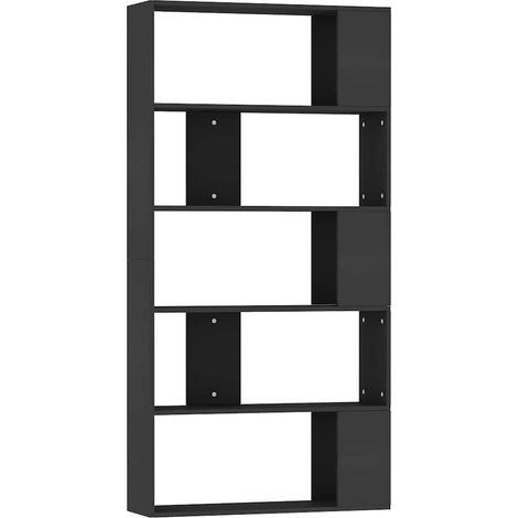 Maison Exclusive - Estantería/divisor madera contrachapada negro (1/5)