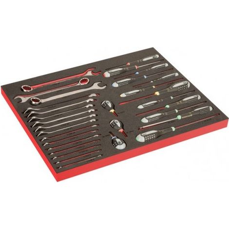 BAHCO - Module mousse Fit&Go 3/3 marquage laser, tournevis ERGO™ & clés mixtes - 31 Pcs