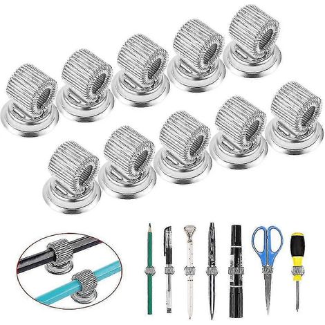 Porte-stylo magnétique, 10 pièces, clips en acier inoxydable avec boucle à ressort réglable. (1/5)