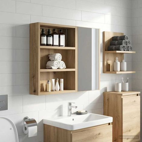vidaXL  Bathroom Wall Cabinet  with Shelf Artisian Oak 40 x 10 x 50 cm