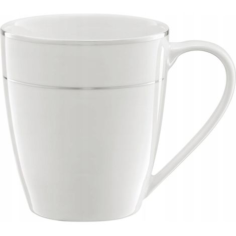 Tasse Ambition Aura en porcelaine blanche argentée 330 ml