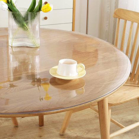 Transparent Round Tablecloth 110 cm Diameter Thick Transparent Tablecloth 2 mm (1/5)