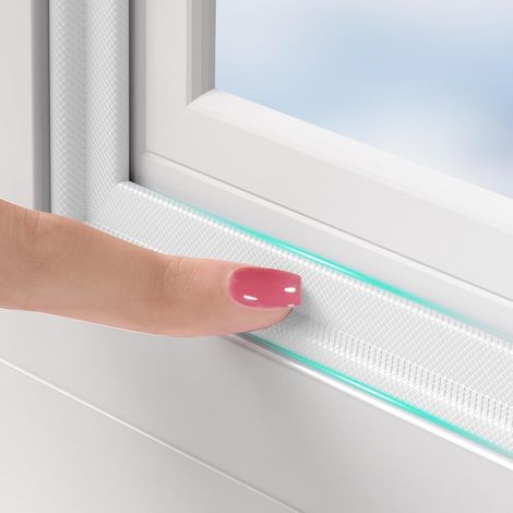 Joint Fenetre Isolation pour Fênetre Porte Isolant Anti Froid - Double Joint Isolation Porte d'Entrée - Joint Etancheite Mousse Adhesive Isolation Phonique Thermique Contre le Froid (Blanc 6M) (1/5)