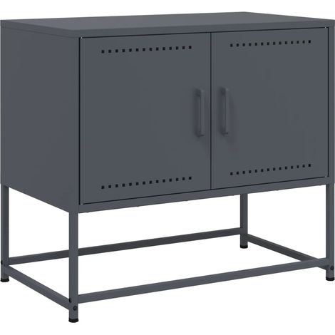 Mueble TV multimedia estante para televisión buffet para televisión comedor salón dormitorio antracita 68,5 x 39 x 60,5 cm acero antracita 020026406 (1/5)