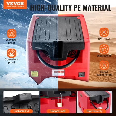 Réservoir Diesel Essence Portable, 182 L, Cuve de Ravitaillement Carburant, Pompe de Transfert 12 V, 40 L/min, Tuyau 4 m, Buse Ravi… (1/5)