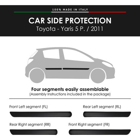 Modanature Laterali per Toyota con Biadesivo 3M - Modello: YARIS 5P.
