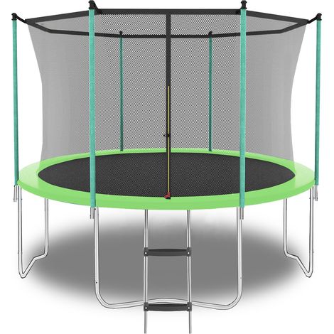 Trampolino da esterno 8 FT con rete di sicurezza e scala, portata 181 kg, verde (1/5)
