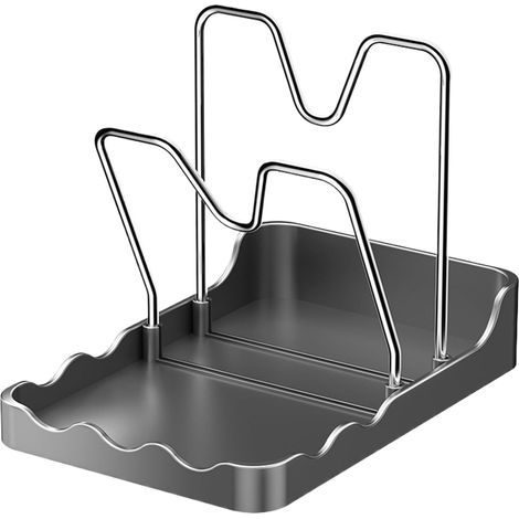 Pot Lid Organizer - Vertical Spoon Holder, Stainless Steel Lid Rack for Plates, Cutting Boards, Kitchen Utensils, Oven (1/5)