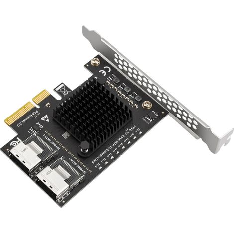 1 Carte d'extension PCIe vers SFF-8087, 8 ports SATA3.0, adaptateur Mini-SAS, pour serveur et stockage (1/5)