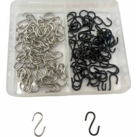 Mini crochets en S en acier inoxydable (100 pièces)