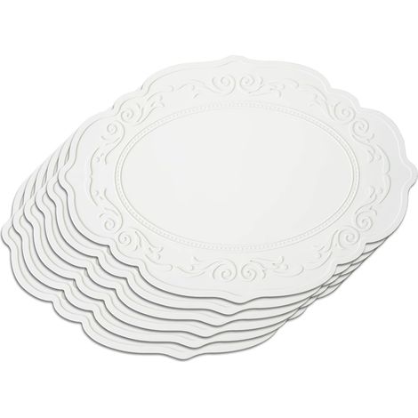 Lot de 4 sets de table en silicone, lavables, antidérapants, imperméables et résistants à la chaleur. (1/5)