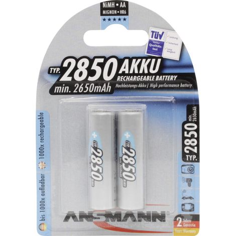 ANSMANN Mignon AA Akku 2850 mAh Hohe Kapazität