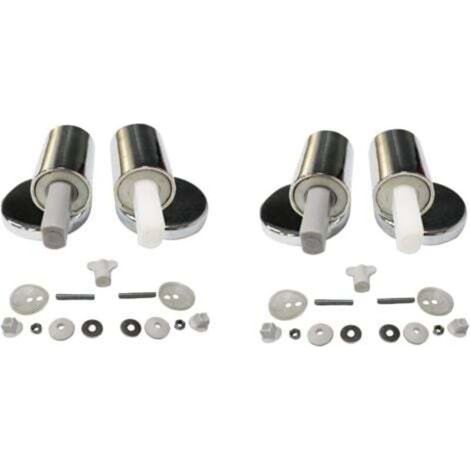 Lot de 2 Kit de remplacement pour abattant WC traditionnel et contemporain avec charnières à fermeture douce à dégagement rapide, Charnières de fixation supérieure,de DEBUNS-Chrom (1/5)
