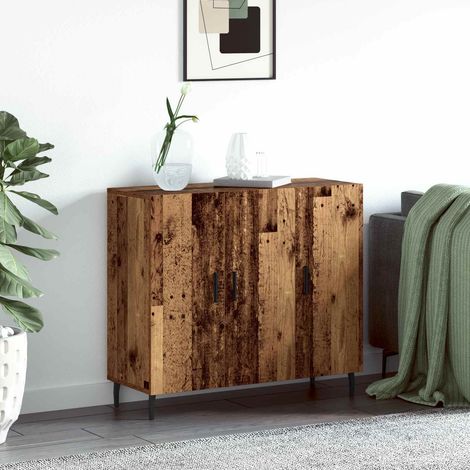 vidaXL Buffet Bois ancien 90 x 34 x 80 cm Bois d'ingénierie (1/5)