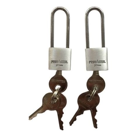 Primaster Vorhängeschlösser Aluminium 55 mm inkl. 6 Schlüssel Vorhängeschlösser