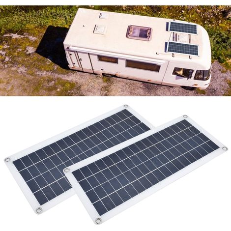 Kit solar fotovoltaico con 2 módulos de 10 W, controlador de carga de 30 A y módulo USB de 5 V para autocaravanas y camping – carga de emergencia (1/5)