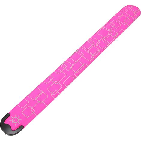 Bracelet de sécurité LED rose, rechargeable par USB et réglable sur 3 niveaux d'intensité, idéal pour la course nocturne en extérieur. (1/5)