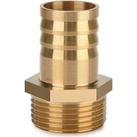 Raccord de Tuyau en Laiton Cannelé 1" AG (25 mm), pour Eau/Gaz/Huile, Plomberie (1/5)