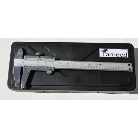 CALIBRO A CORSOIO IN METALLO 100 mm CON CUSTODIA IN PLASTICA misuratore farneed
