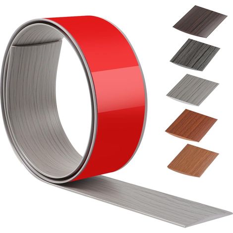 100 cm X 5 cm Barre De Seuil Adhesive, Seuil De Porte Adhesif PVC, Barres De Transition De Seuil Pour Cuisine, Salon, Pour Joindre Les Renfoncements Du Sol, Du Carrelage Ou Du Tapis(Bois gris) (1/5)