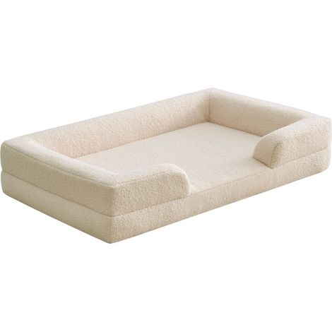Panier pour chien et chat Chouchon 65x90cm Tissu Bouclette Crème