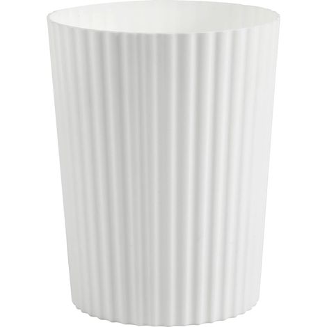 JiatuA - Papelera pequeña de plástico redonda para baño, cocina, dormitorio, oficina y residencia universitaria, color blanco