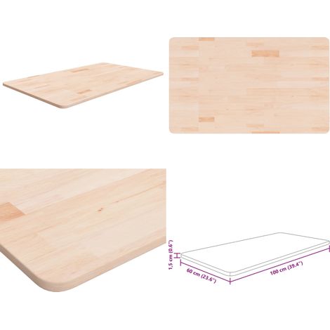 Waschtischplatte 100x60x1,5 cm Massivholz Unbehandelt - Waschtischplatte - Eichenholzarbeitsplatte - Badarbeitsplatte - Holzplatte - Küchenarbeitsplatte - Home & Living (1/5)