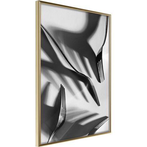 Affiche Murale Encadrée "Fun with Shadow" 30 x 42 cm Or