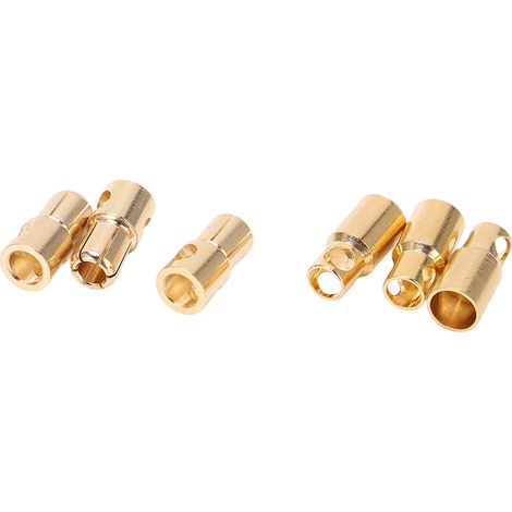 10 Ensembles Connecteurs Banane 6mm Mâle-Femelle en Laiton Doré pour Batterie Haute Performance (1/5)