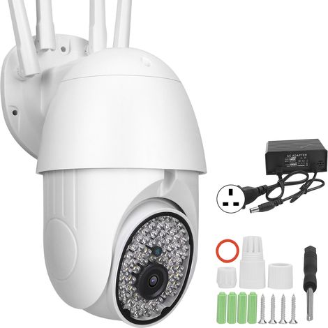 Caméra PTZ 1080P WiFi, vision nocturne infrarouge, couleur intégrale, suivi automatique, sécurité CCTV, prises UK 100-240V (1/5)