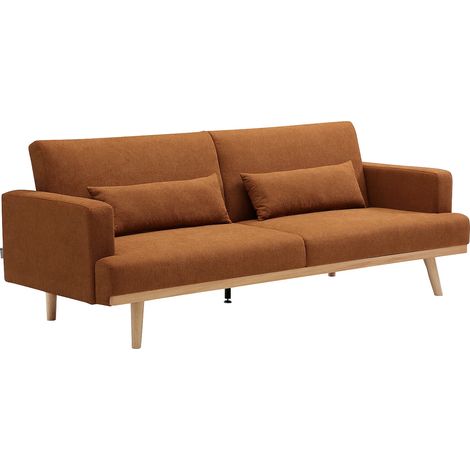 Divano letto 3 posti clic-clac in tessuto terracotta - ESME (1/5)
