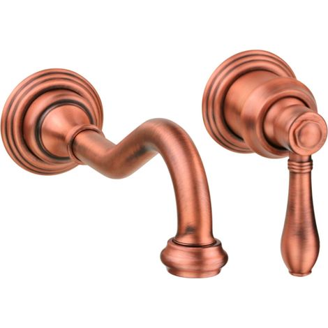 Miscelatore monocomando per lavabo a parete modello retrò colore rame Gattoni Oxford 3138/31VC  Rame