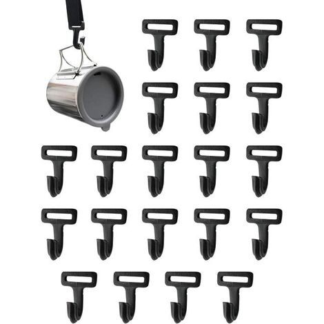 20 ganci in plastica per tende da esterno, ganci per pali, ganci per corde, anelli per tende, ganci per teloni da sole, ganci per tende (1/5)