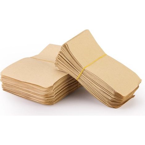 100 kleine, braune Umschläge für Bargeld, Kleinteile, Visitenkarten, Geschenkkarten, für Zuhause, Garten, Büro, Mini Kraftpapiertüten für Hochzei (1/5)