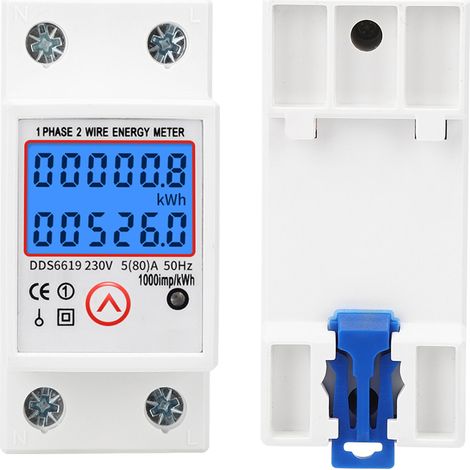 Compteur électrique multifonctionnel monophasé réinitialisable avec rétroéclairage (1/5)