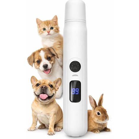 Lime à Ongles pour Chien Électrique, Coupe Ongles Chien électrique Rechargeable Professionnel à 3 Vitesses pour Toilettage Précis, Silencieux (40DB) pour Petits et Grands Animaux (1/5)